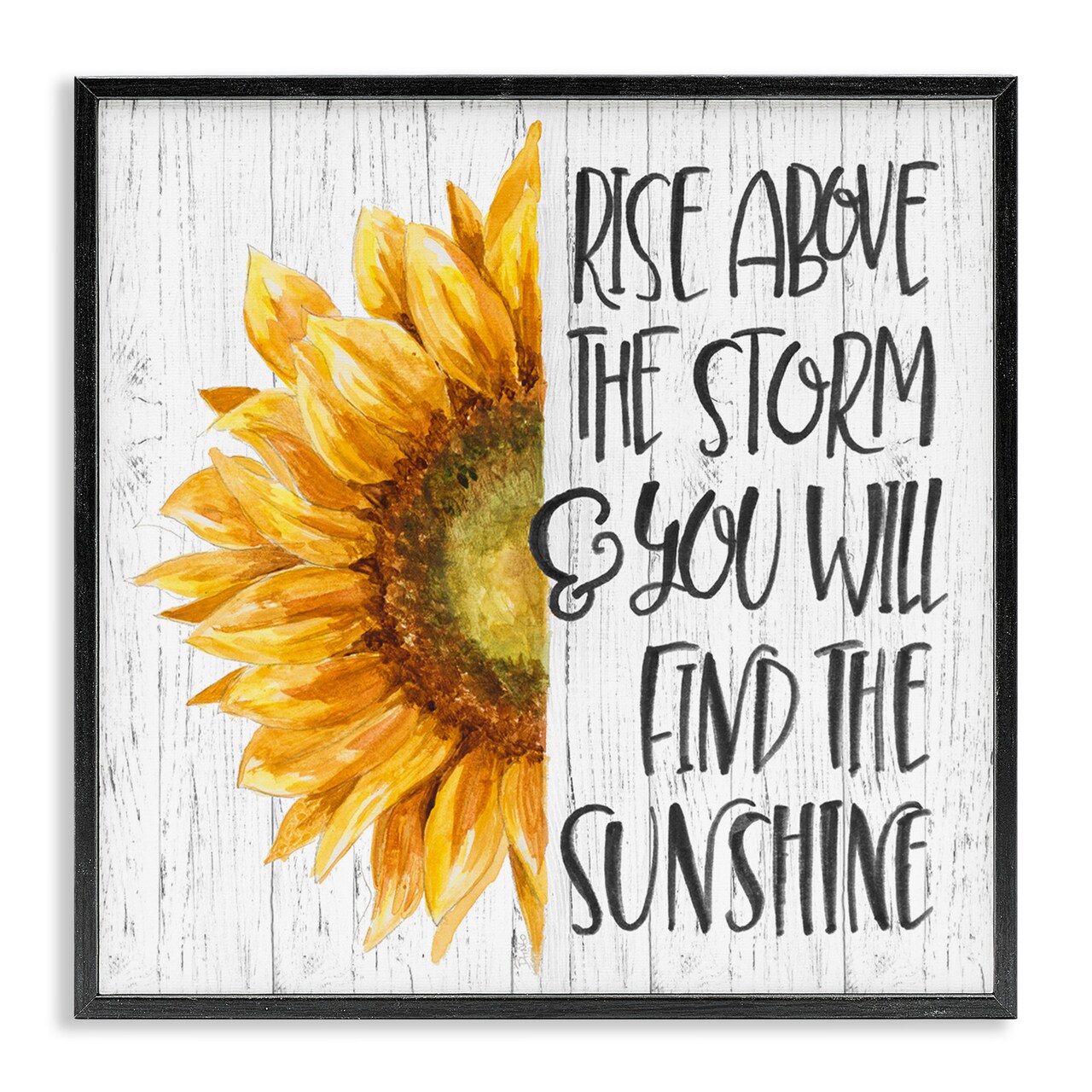 Stupell Industries Find Sunshine Motivational Sunflower Framed Giclee Art